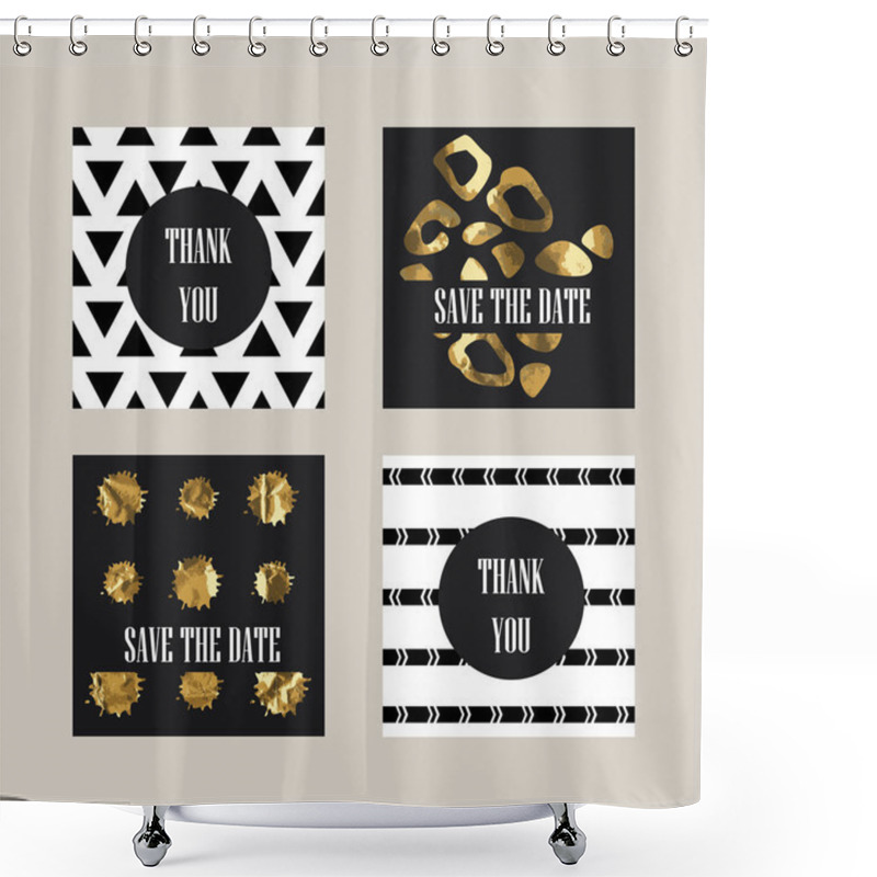 Personality  Cards With A Trendy Hipster Print Shower Curtains