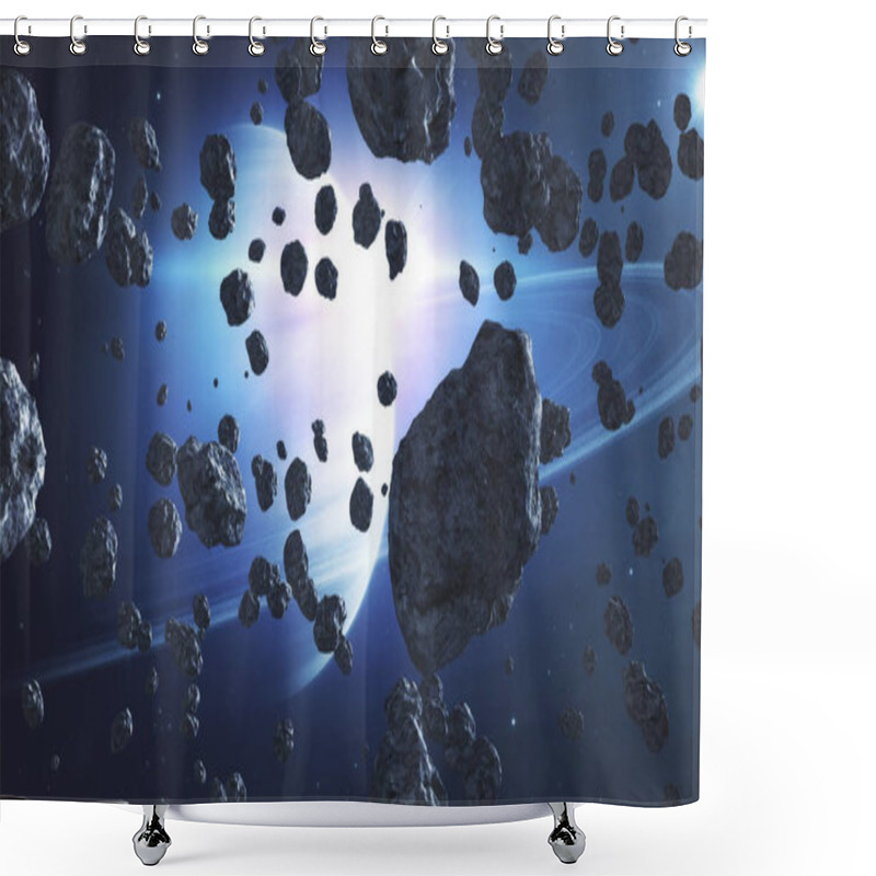 Personality  Flying Through Asteroids And Meteorites In Space Shower Curtains