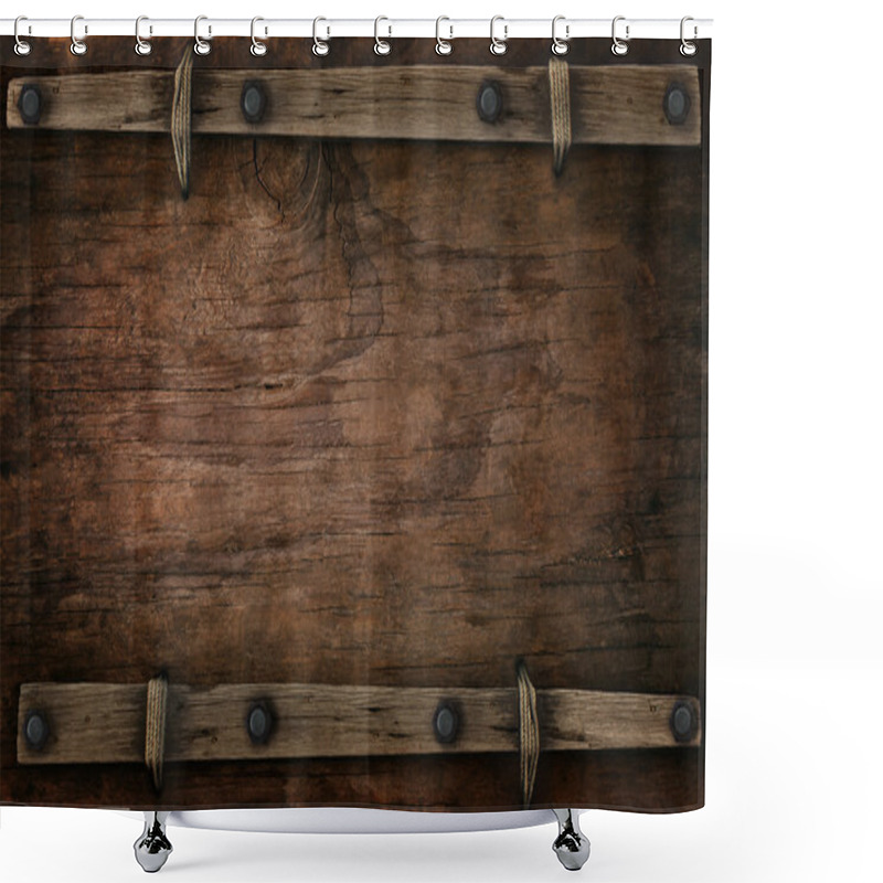 Personality  Wood With Free Space Western Style Shower Curtains