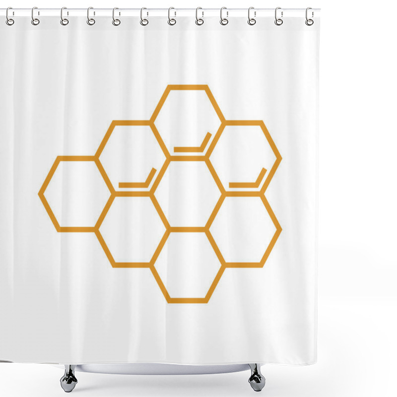 Personality  Honeycombs Icon Vector Design Illustration Shower Curtains