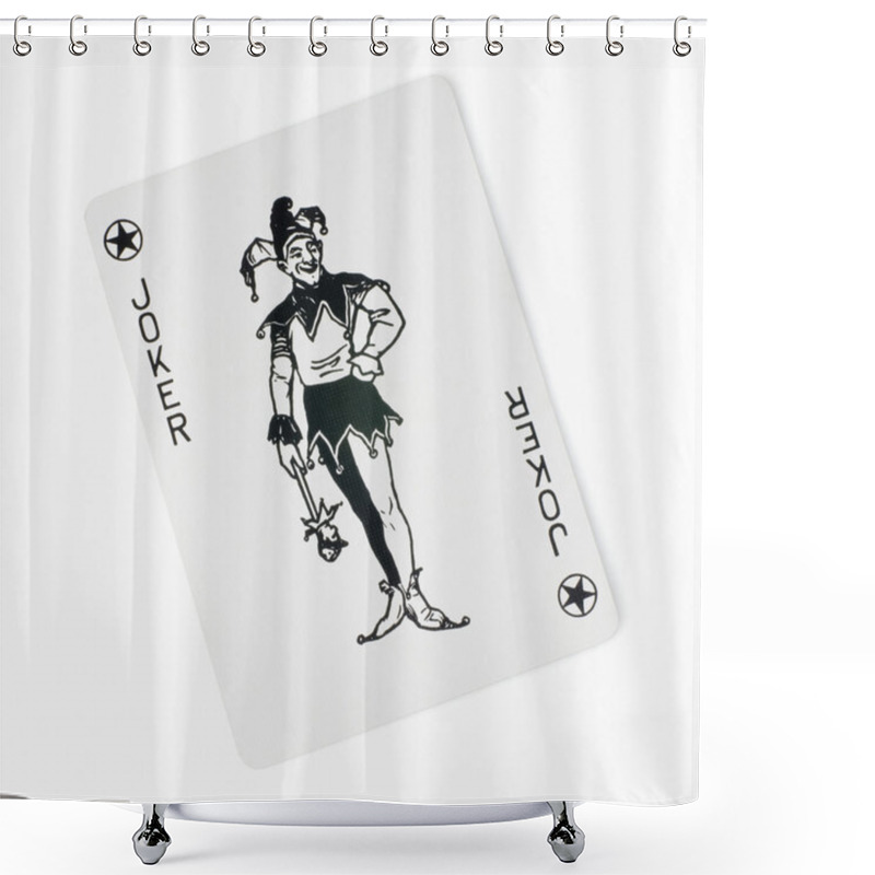 Personality  Joker On A Playing Card Shower Curtains