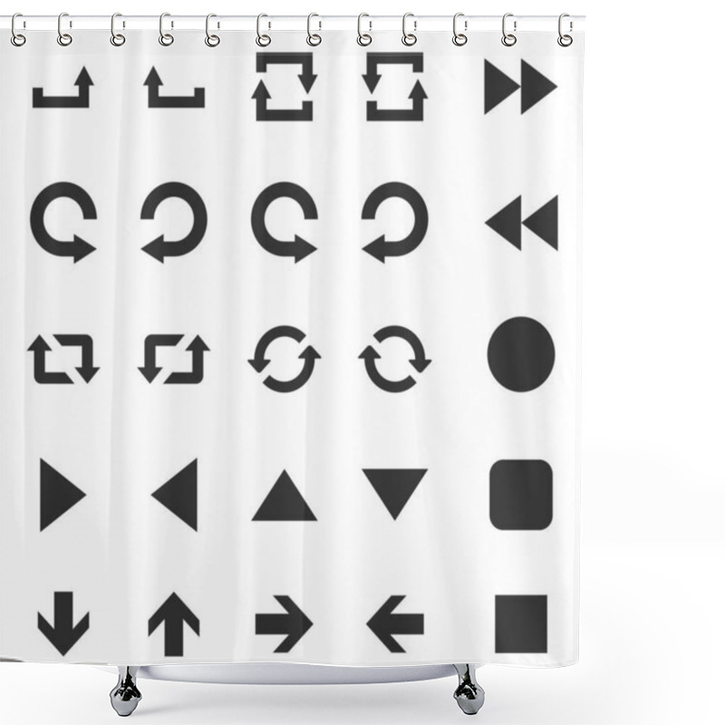 Personality  Set Of Arrows Isolated On White Background Shower Curtains