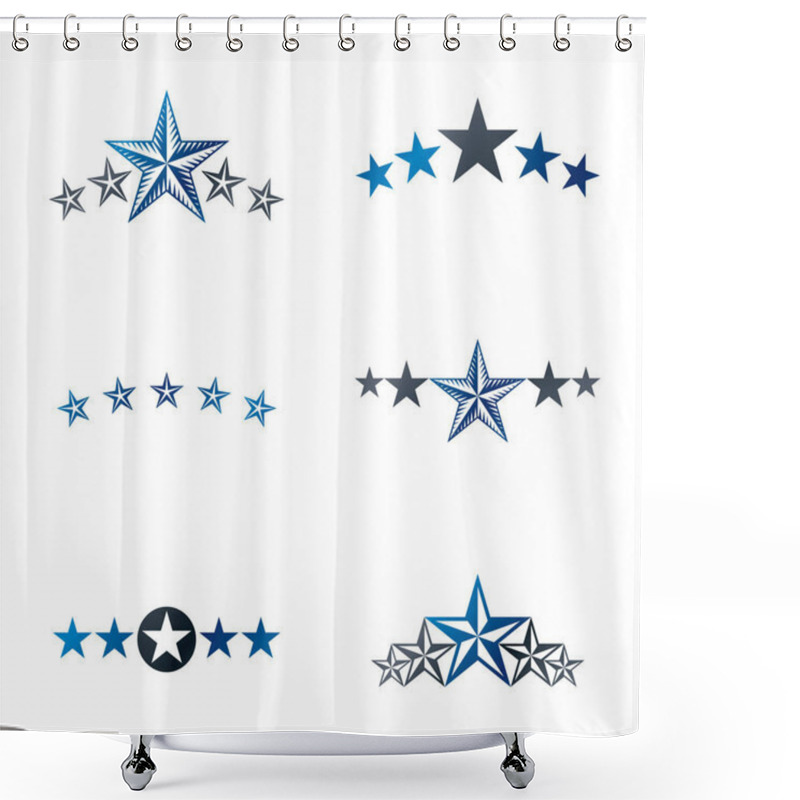 Personality  Stars Ancient Emblems Elements Set.  Shower Curtains