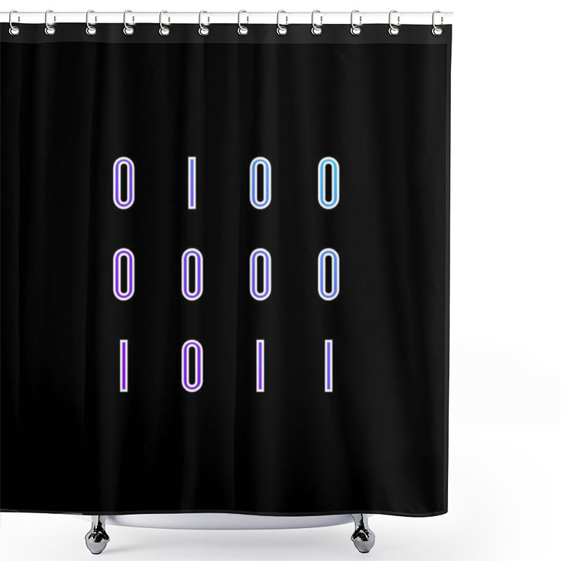 Personality  Binary Data Numbers Blue Gradient Vector Icon Shower Curtains