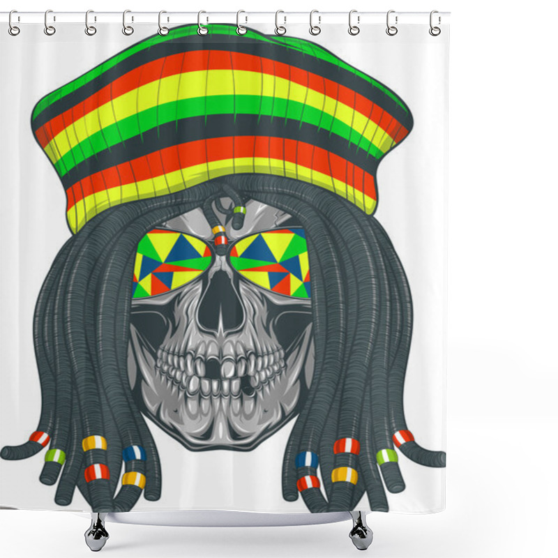 Personality  Skull Rastafarian Shower Curtains