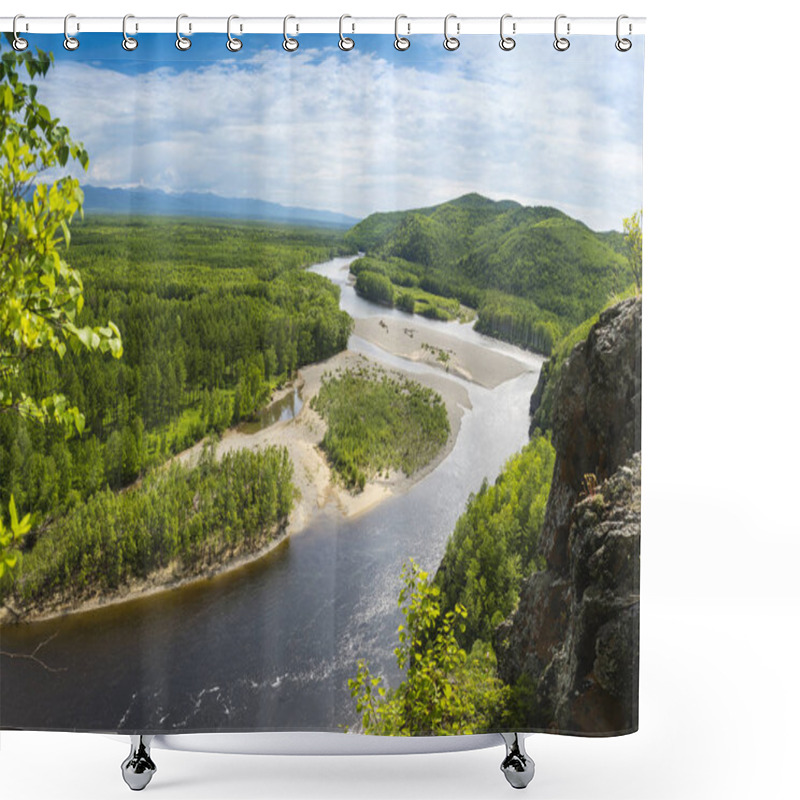 Personality  Mountain River Valley Amgun. Khabarovsk Krai In The Russian Far  Shower Curtains