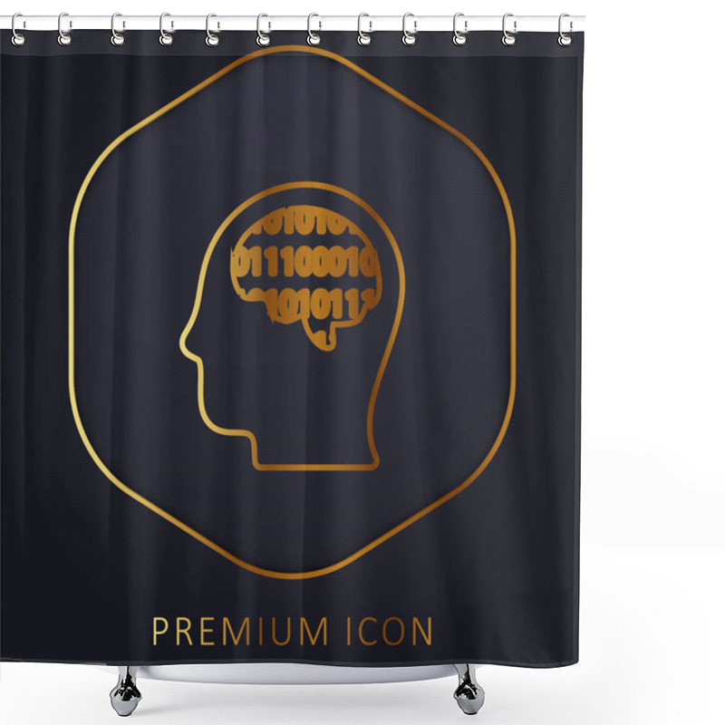 Personality  Binary Thinking Golden Line Premium Logo Or Icon Shower Curtains