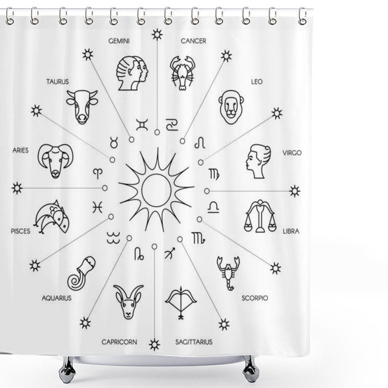 Personality  Zodiacal Circle With Astrology Signs  Shower Curtains