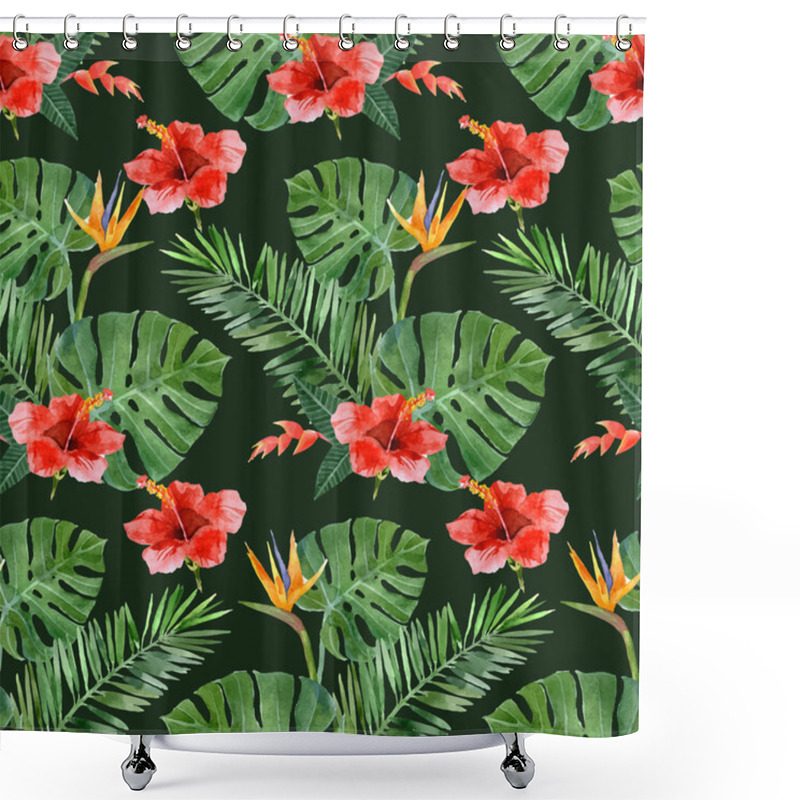 Personality  Hand Drawn Tropical Plants Seamless Shower Curtains