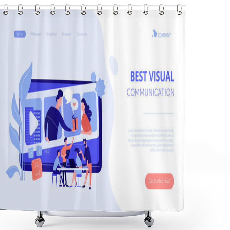 Personality  Visual Storytelling Concept Landing Page. Shower Curtains