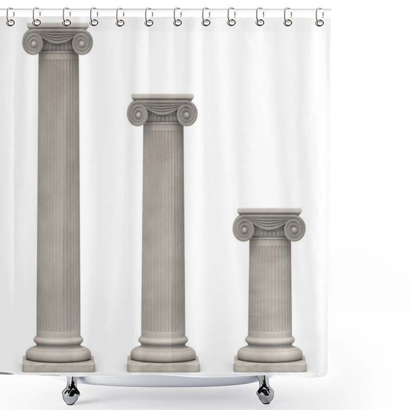 Personality  Ionic Columns On White Shower Curtains