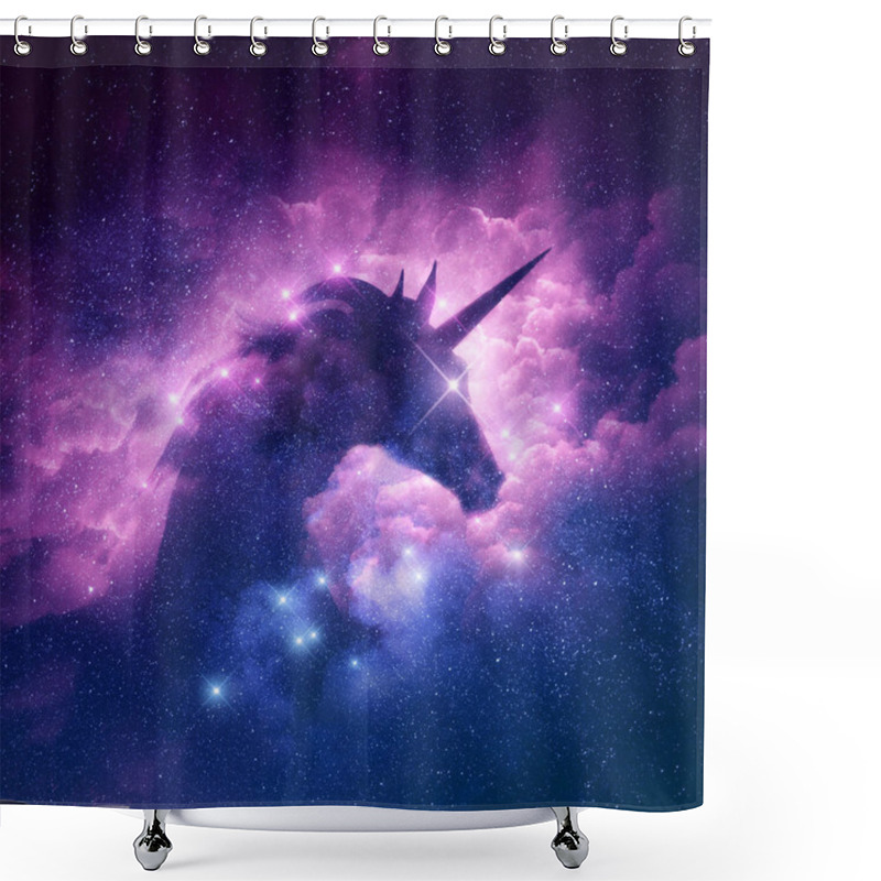 Personality  Unicorn Nebula Background Shower Curtains