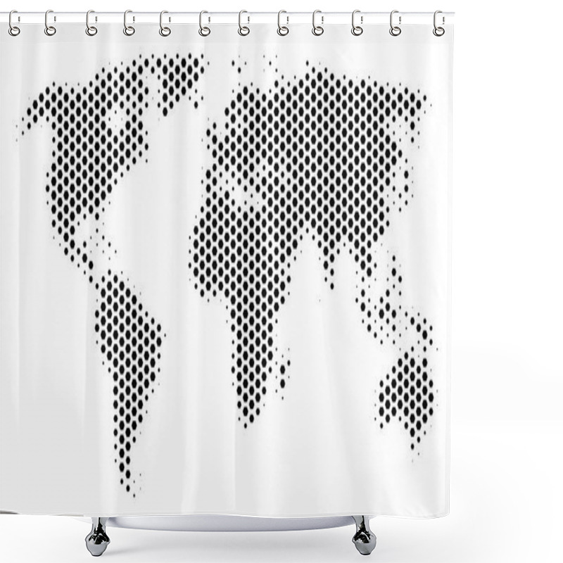 Personality  Hexagon World Map Shower Curtains