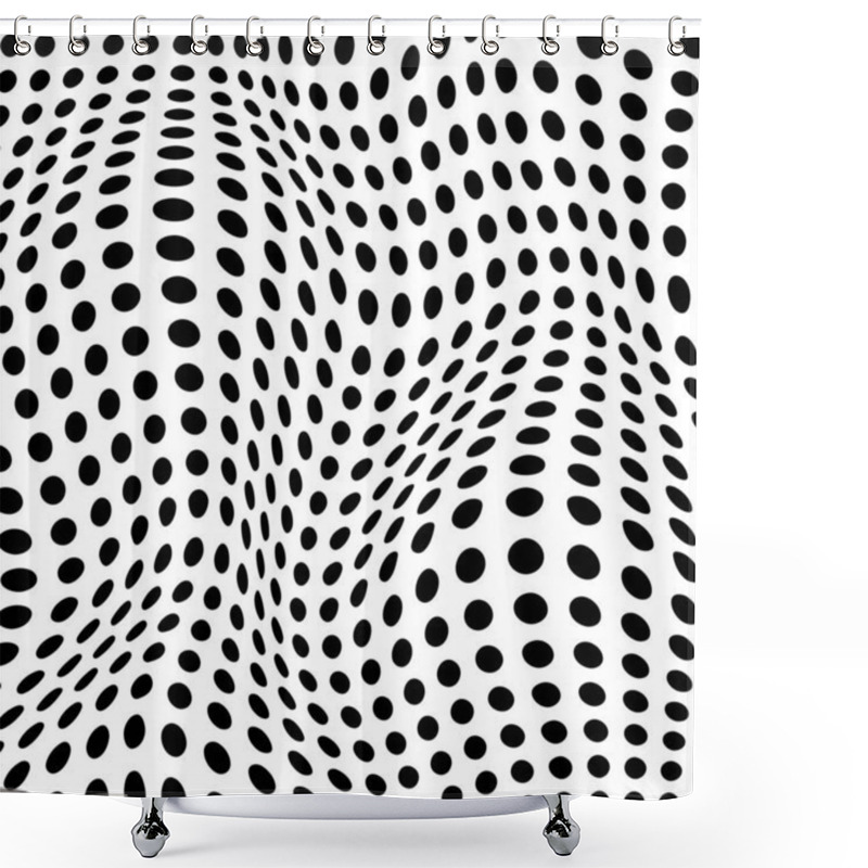 Personality  Dotted Background. Black And White Texture.  Shower Curtains