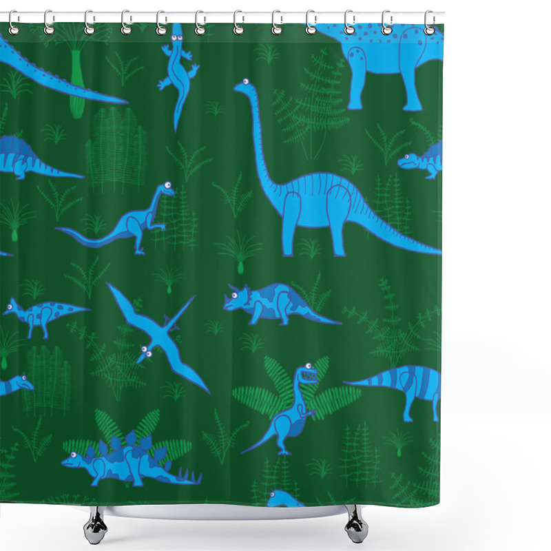 Personality  Dinosaurs And Trees Shower Curtains