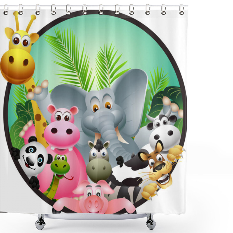 Personality  Wild African Animal Cartoon Shower Curtains