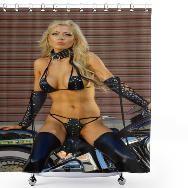 Personality  Sexy Biker Girl Shower Curtains