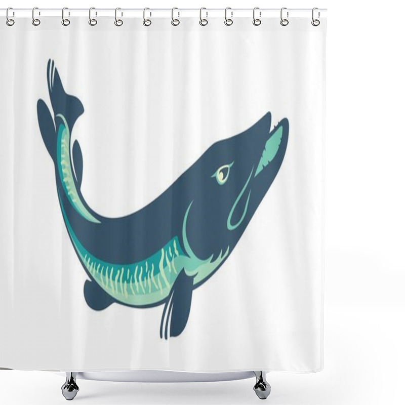 Personality  Pike Fishing Emblems Shower Curtains