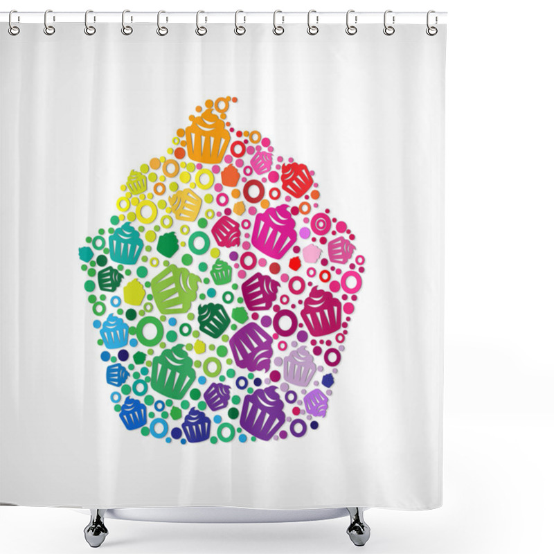 Personality  Cupcake Symbol Shower Curtains