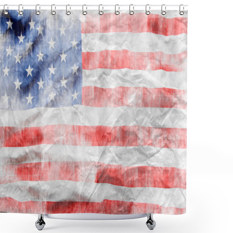 Personality  Textured American Flag Shower Curtains