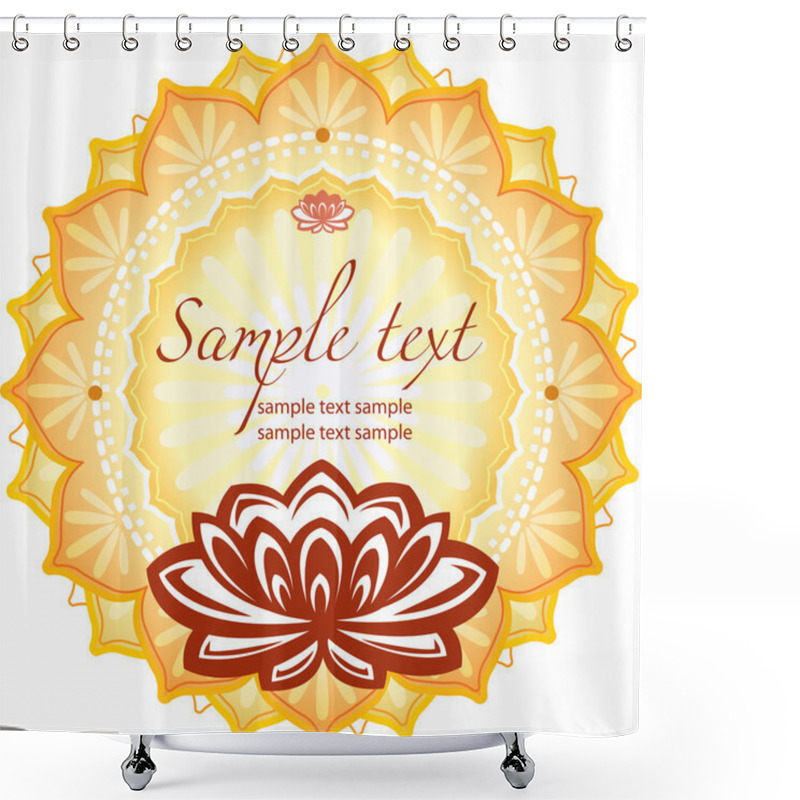 Personality  Frame With Lotus Shower Curtains