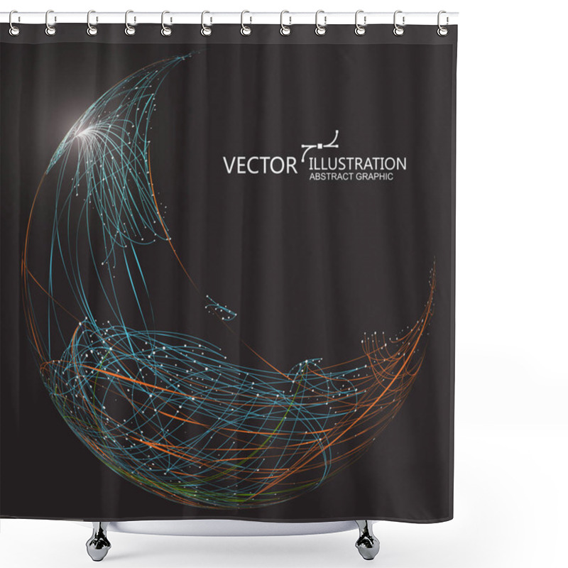 Personality  Colourful Curve Composed Of A Sphere, Abstract Graphic Design. Shower Curtains