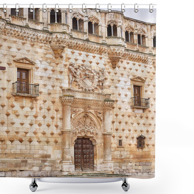 Personality  Principal Facade Of The Palace Of El Infantado. Castilla La Mancha, Guadalajara, Spain. Shower Curtains