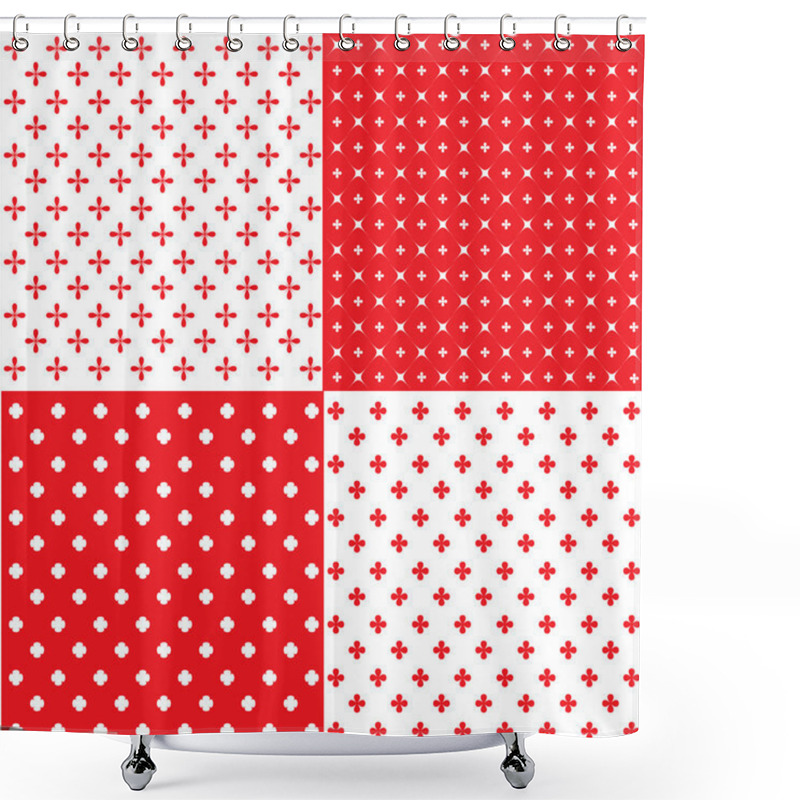 Personality  Set Of Seamless Patterns Shower Curtains