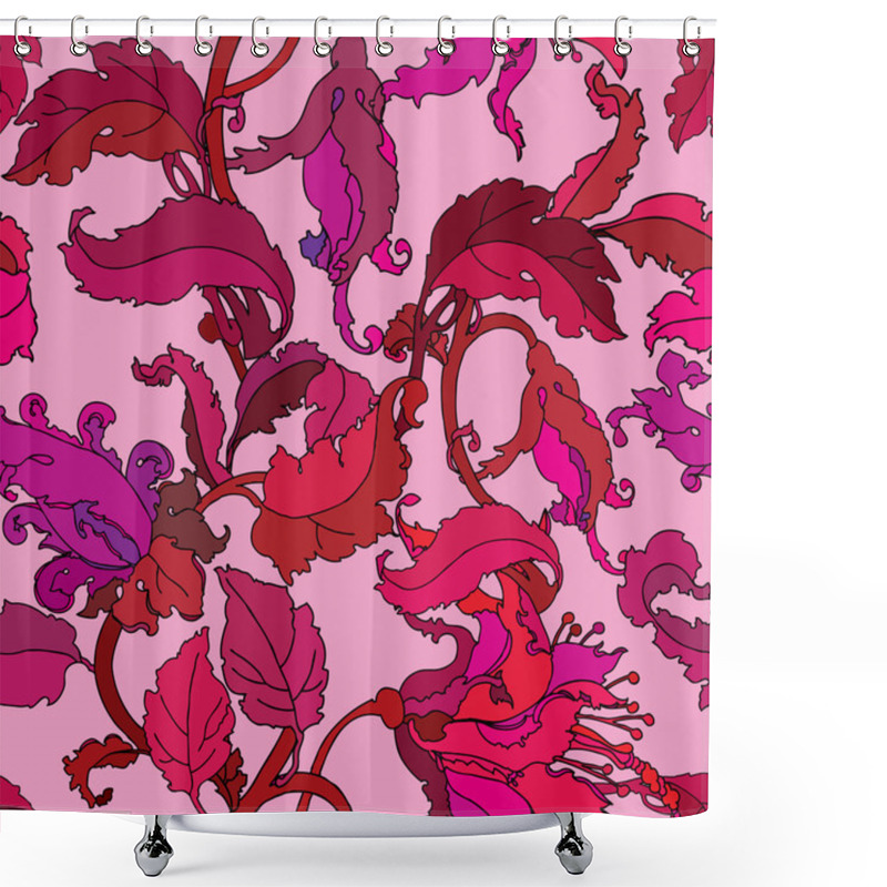 Personality  Elegance Seamless Pattern With Cornflowers Flowers Shower Curtains