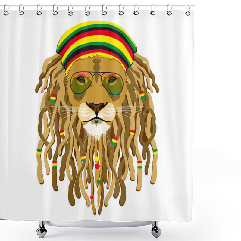 Personality  Rasta Lion Shower Curtains