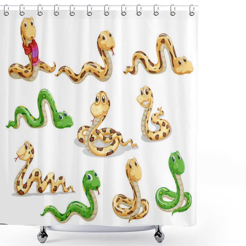 Personality  A Group Of Voluptous Snakes Shower Curtains