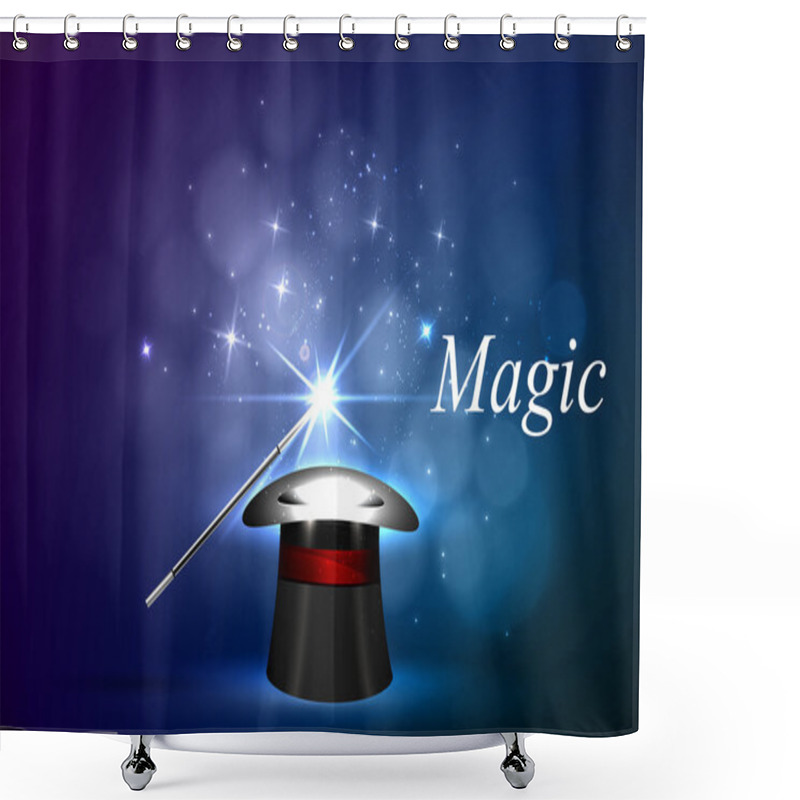 Personality  Magic Glow, Hat And Wand Shower Curtains