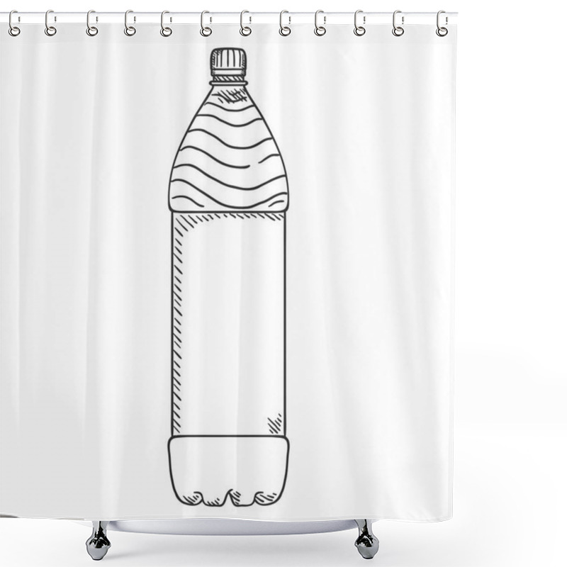 Personality  Vector Sketch Illustration - Big Plastic Bottle. Shower Curtains