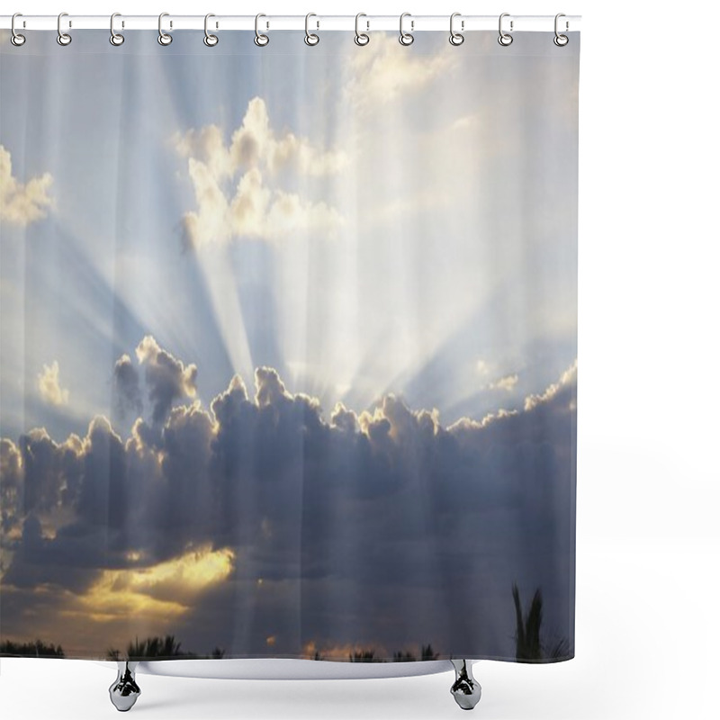 Personality  Sunlight Breaks Through The Clouds Shower Curtains