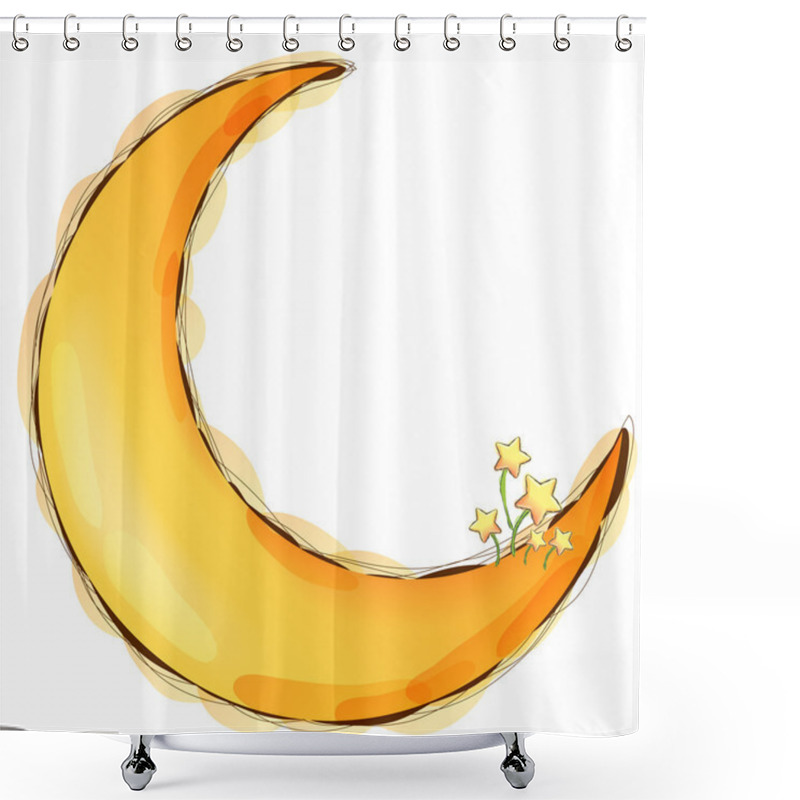 Personality  Moon And Stars Shower Curtains