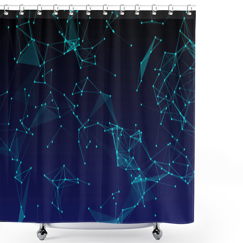 Personality  Abstract Background. .Connecting Dots And Lines. Plexus Effect Shower Curtains