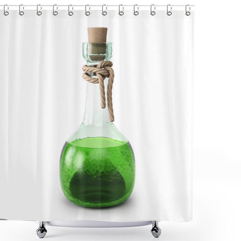 Personality  Green Potion In The Bottle Shower Curtains