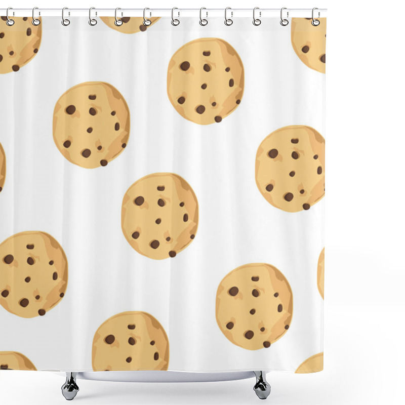 Personality  Seamless Pattern With Cookies Shower Curtains