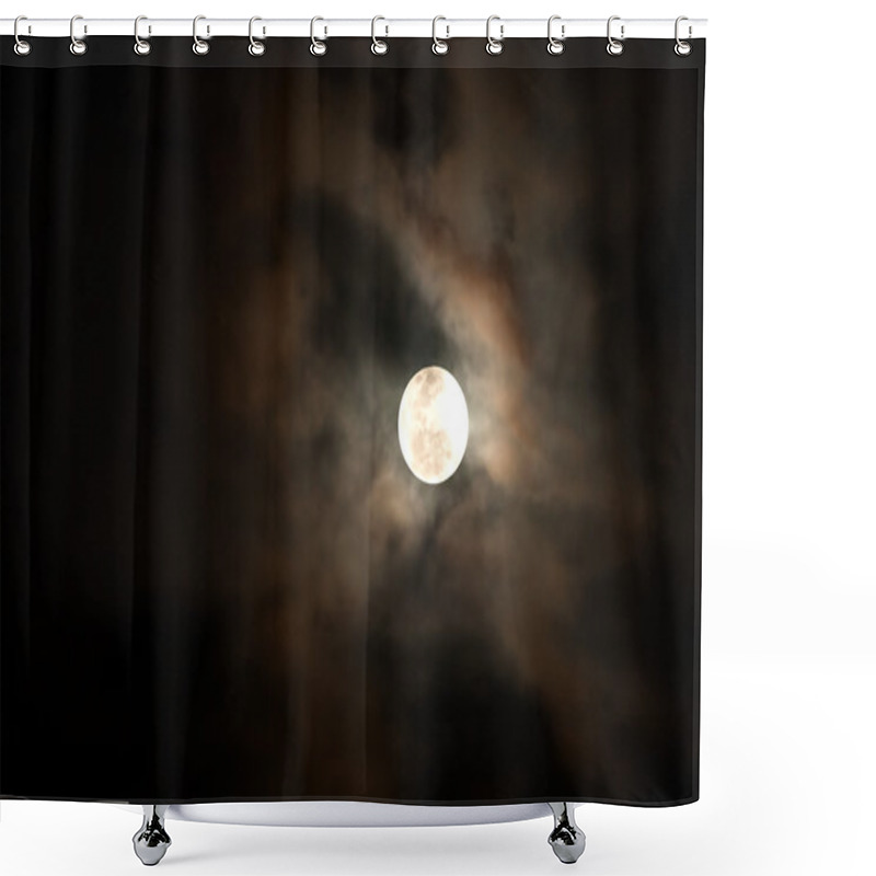 Personality  Full Moon Shining On The Sky Shower Curtains