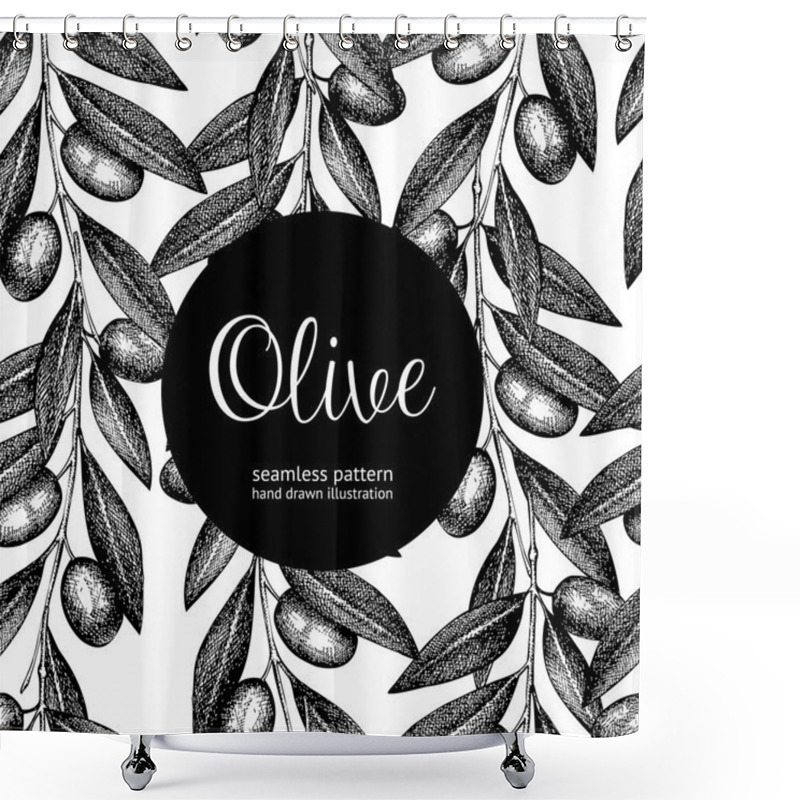 Personality  Olive Tree Twigs Background Shower Curtains