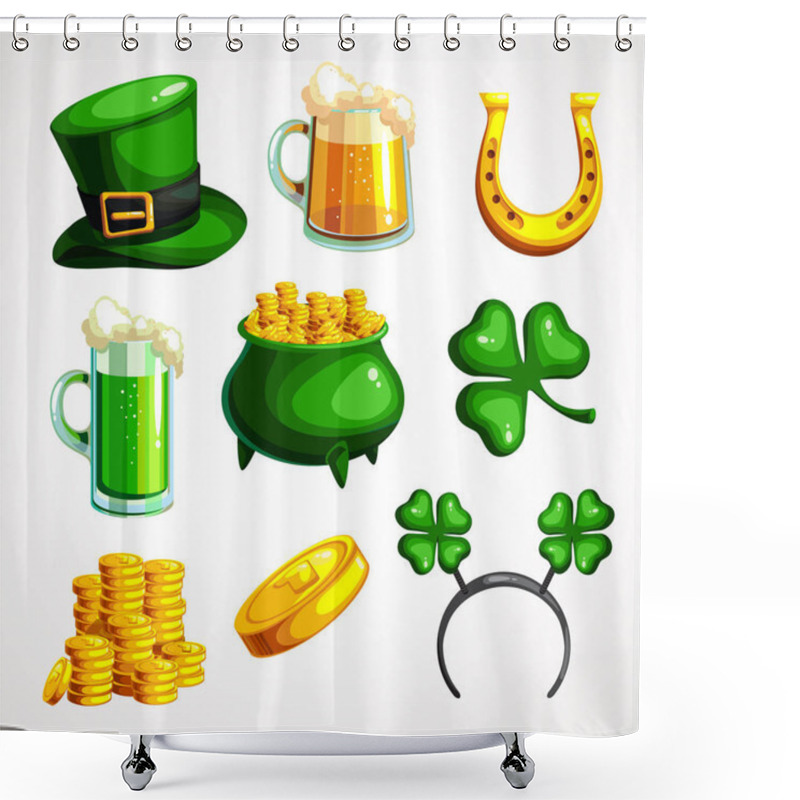 Personality  A Set Of Symbols For The Of St. Patrick S Day Shower Curtains