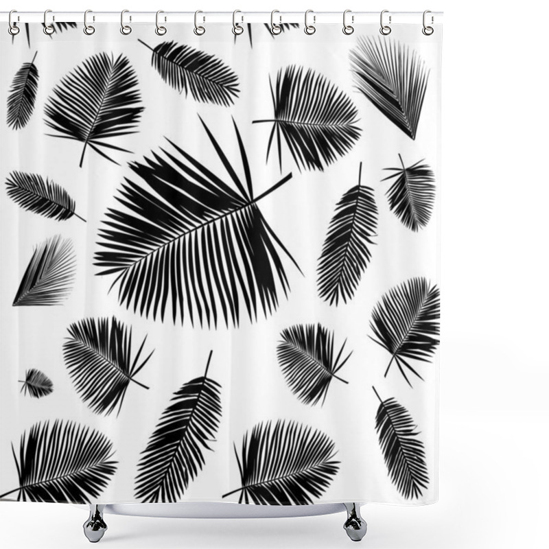 Personality  Palm Leaf Seamless Pattern Shower Curtains