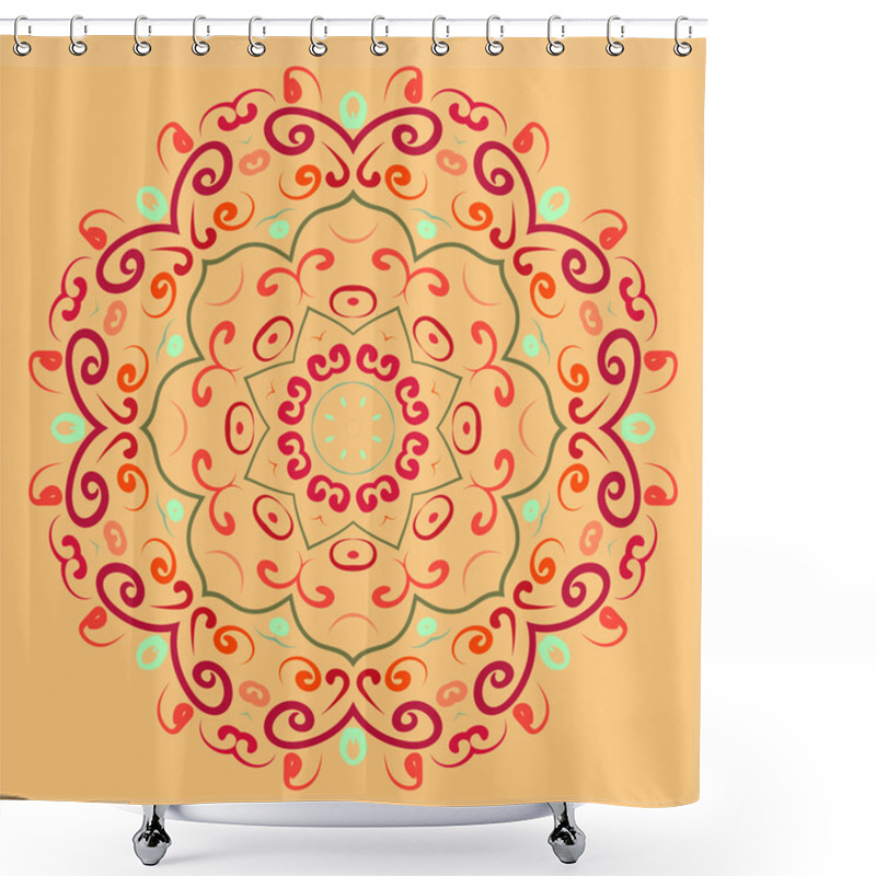 Personality  Lace Round Ornament Shower Curtains