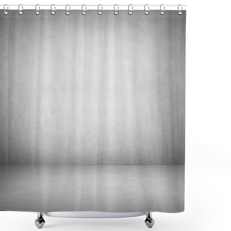 Personality  White Concrete Wall And Floor Shower Curtains