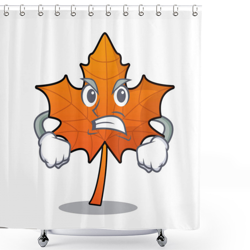 Personality  Angry Red Maple Leaf Mascot Cartoon Vector Illustration Shower Curtains