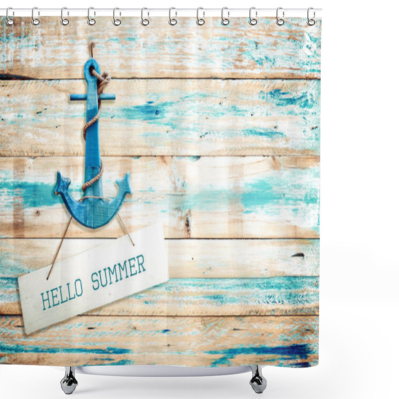 Personality   Hello Summer Sign Shower Curtains