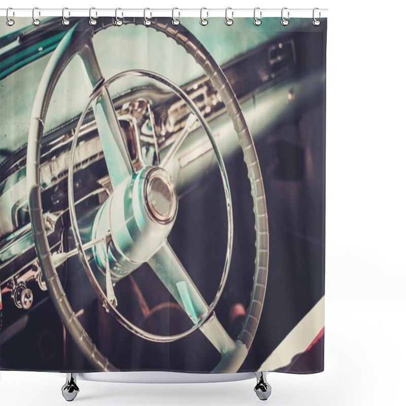 Personality  Interior Of A Classic American Car  Shower Curtains