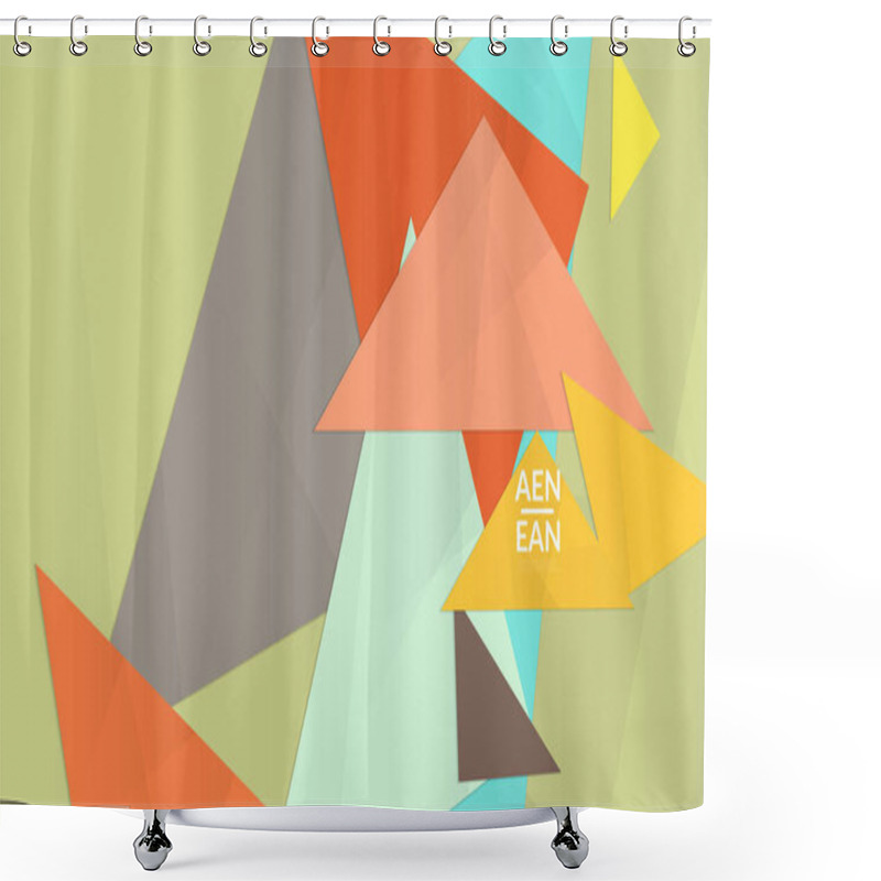 Personality  Abstract Vector Cover Template With Folded Paper Overlapping Geometric Shapes. Environmental Design With Cut Out Geometric Objects Made Of Recycled Reused Paper. Top View Geometric Pattern. Shower Curtains