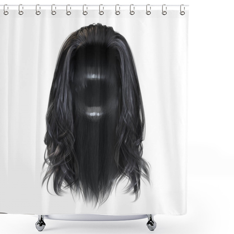 Personality  3d Render, 3d Illustration, Fantasy Long Hair On Isolated White Background Shower Curtains