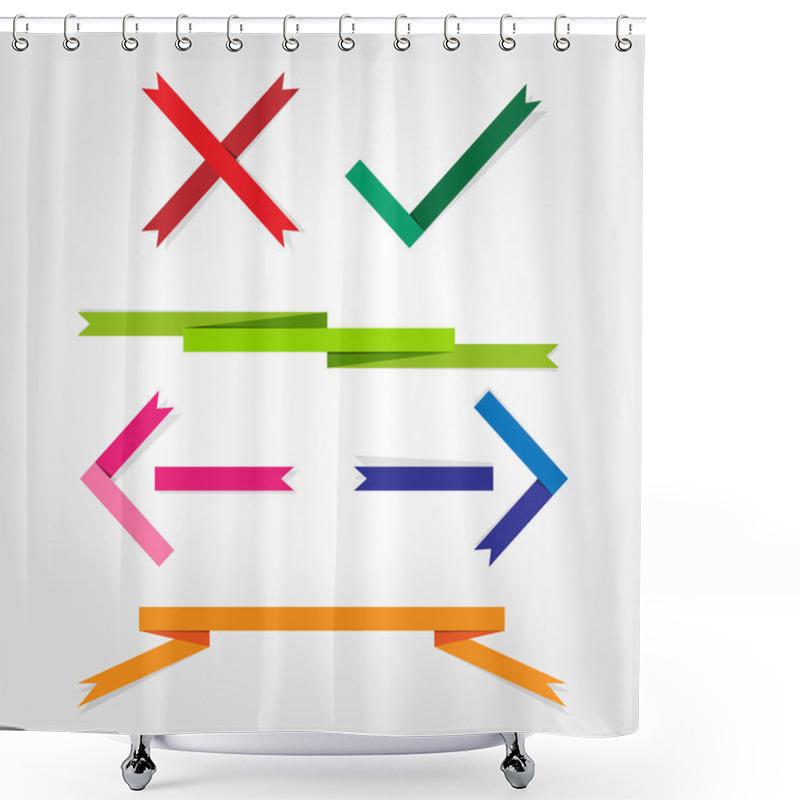 Personality  Decorations. Ribbon Icons Shower Curtains